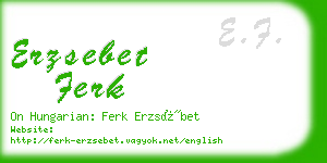 erzsebet ferk business card